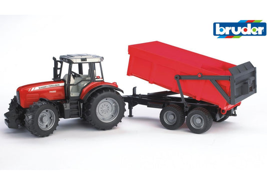 Massey Ferguson 7480 with tipping trailer