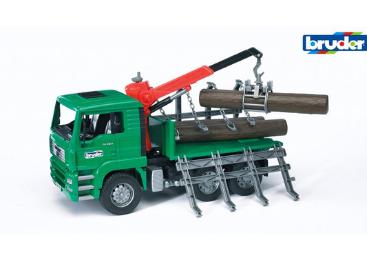 MAN TGA Timber truck with loading crane and 3 trunks