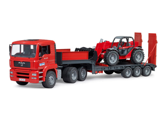 MAN TGA Low loader truck with Manitou Telescopic loader MLT 633