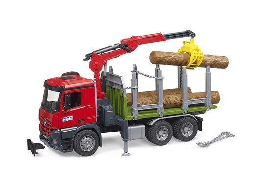 MB Arocs Timber truck with loading crane, grab and 3 trunks