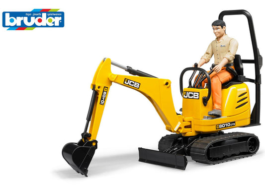 JCB Micro excavator 8010 CTS and construction worker