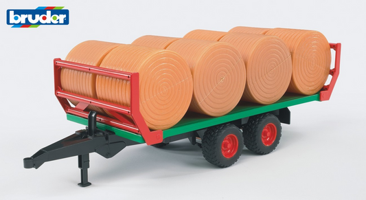 Bale transport trailer with 8 round bales